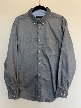 Tommy Hilfiger Men’s Button-Down Shirt - Chambray Blue Size L